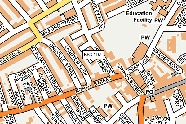 BS3 1DZ map - OS OpenMap – Local (Ordnance Survey)