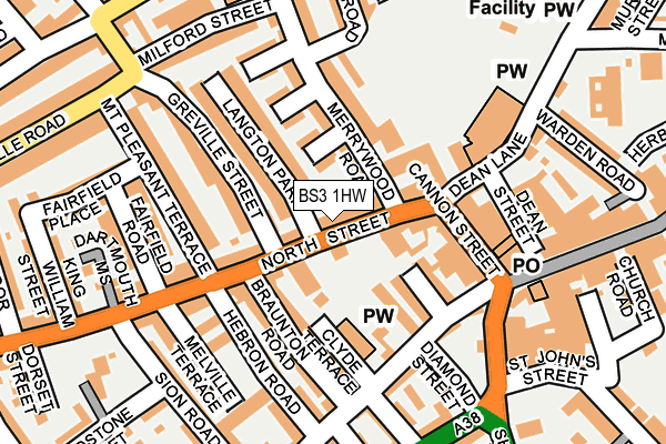 BS3 1HW map - OS OpenMap – Local (Ordnance Survey)