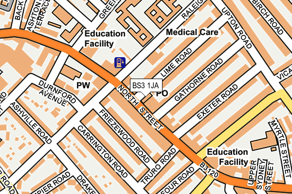 BS3 1JA map - OS OpenMap – Local (Ordnance Survey)