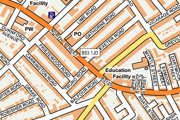 BS3 1JD map - OS OpenMap – Local (Ordnance Survey)