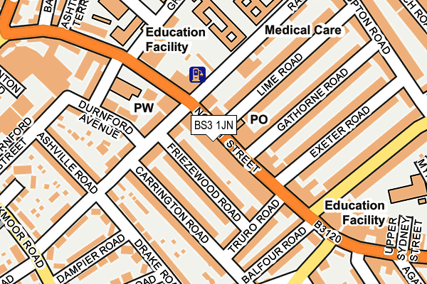 BS3 1JN map - OS OpenMap – Local (Ordnance Survey)