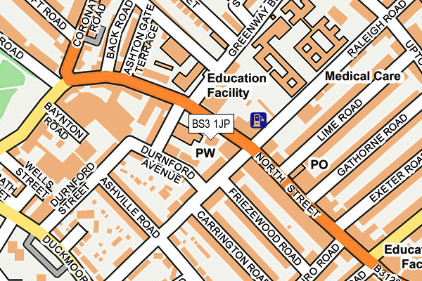 Map of BRISTOL BEER FACTORY LIMITED at local scale