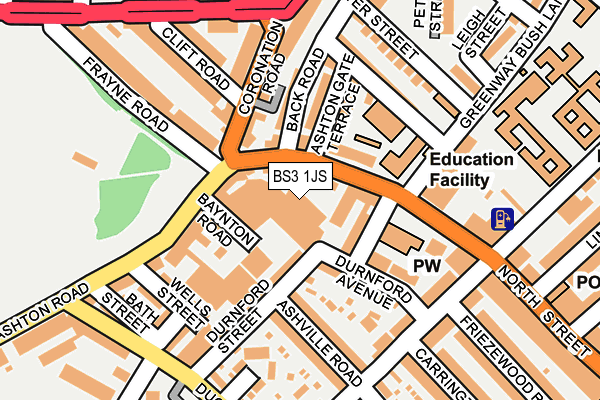 Map of THE WORKOUT BRISTOL LIMITED at local scale