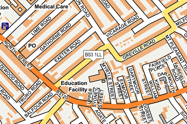 BS3 1LL map - OS OpenMap – Local (Ordnance Survey)