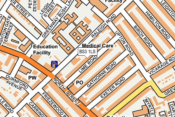 BS3 1LS map - OS OpenMap – Local (Ordnance Survey)