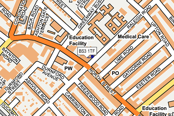BS3 1TF map - OS OpenMap – Local (Ordnance Survey)