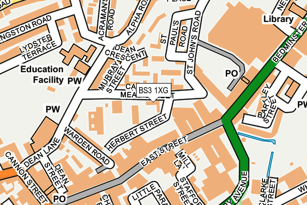 BS3 1XG map - OS OpenMap – Local (Ordnance Survey)