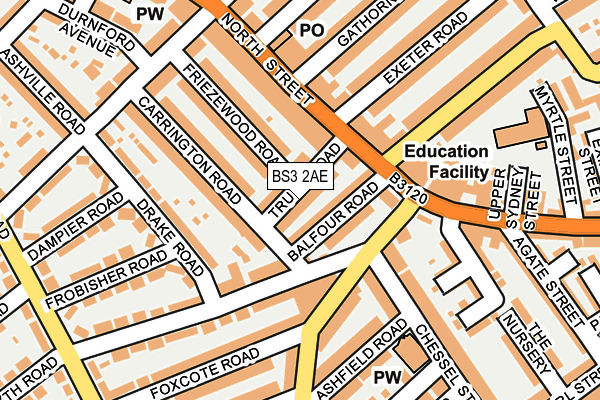 BS3 2AE map - OS OpenMap – Local (Ordnance Survey)