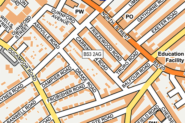 BS3 2AG map - OS OpenMap – Local (Ordnance Survey)