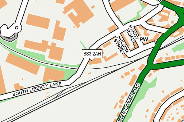 BS3 2AH map - OS OpenMap – Local (Ordnance Survey)