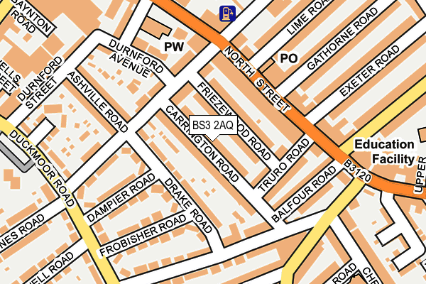 BS3 2AQ map - OS OpenMap – Local (Ordnance Survey)