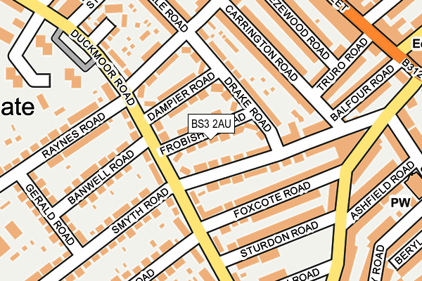BS3 2AU map - OS OpenMap – Local (Ordnance Survey)