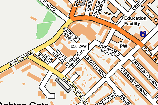 BS3 2AW map - OS OpenMap – Local (Ordnance Survey)