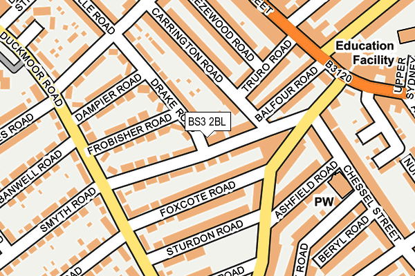 BS3 2BL map - OS OpenMap – Local (Ordnance Survey)