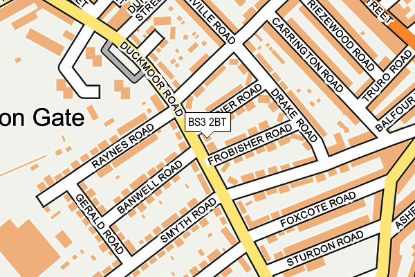 BS3 2BT map - OS OpenMap – Local (Ordnance Survey)