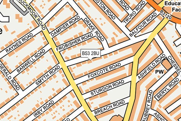 BS3 2BU map - OS OpenMap – Local (Ordnance Survey)