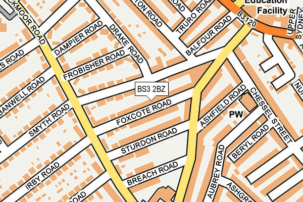 BS3 2BZ map - OS OpenMap – Local (Ordnance Survey)