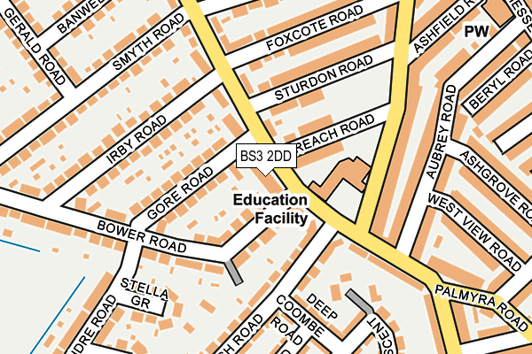 BS3 2DD map - OS OpenMap – Local (Ordnance Survey)