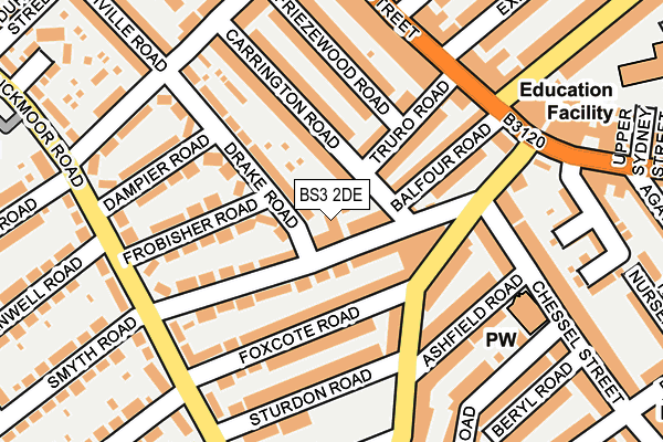 BS3 2DE map - OS OpenMap – Local (Ordnance Survey)