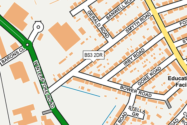 BS3 2DR map - OS OpenMap – Local (Ordnance Survey)