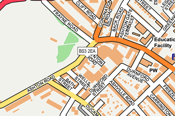 BS3 2EA map - OS OpenMap – Local (Ordnance Survey)