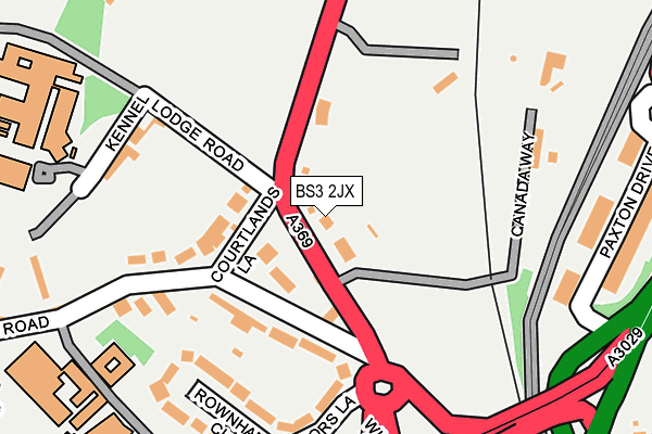 BS3 2JX map - OS OpenMap – Local (Ordnance Survey)