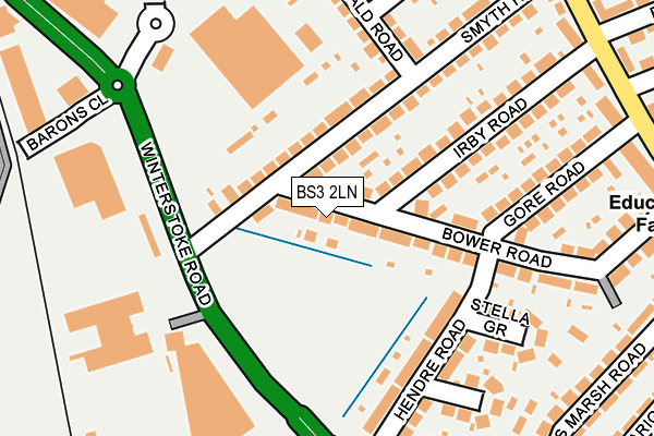 BS3 2LN map - OS OpenMap – Local (Ordnance Survey)