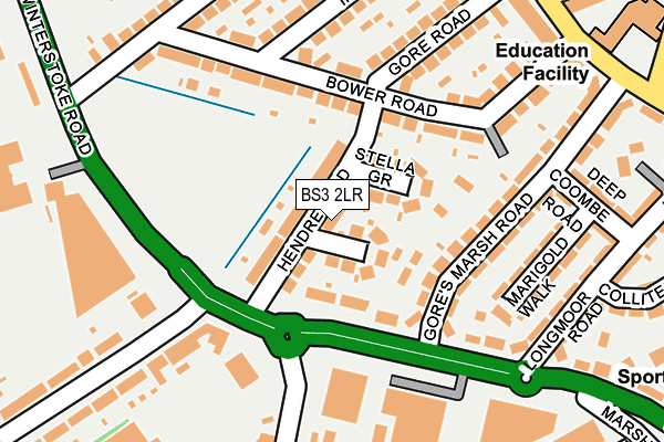 BS3 2LR map - OS OpenMap – Local (Ordnance Survey)