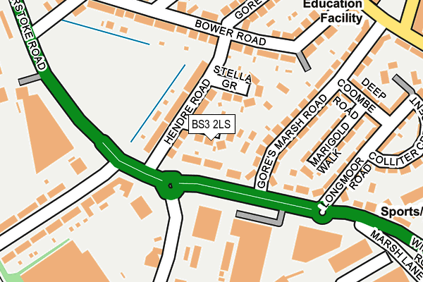 BS3 2LS map - OS OpenMap – Local (Ordnance Survey)
