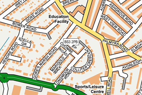 BS3 2PB map - OS OpenMap – Local (Ordnance Survey)