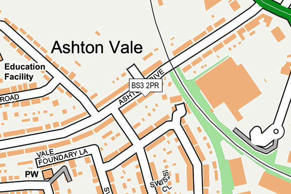 BS3 2PR map - OS OpenMap – Local (Ordnance Survey)