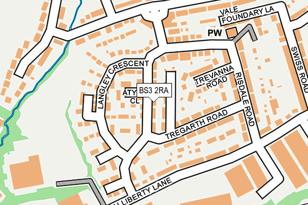 BS3 2RA map - OS OpenMap – Local (Ordnance Survey)