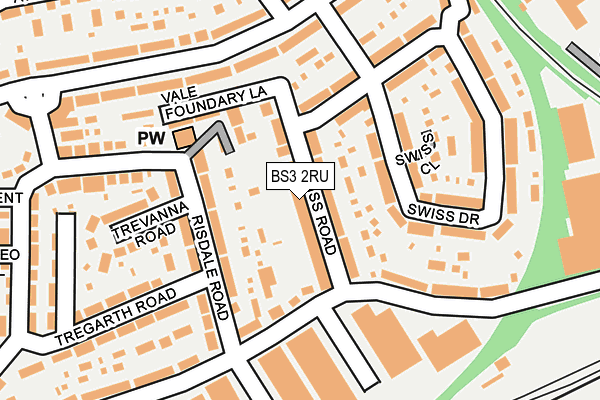 BS3 2RU map - OS OpenMap – Local (Ordnance Survey)