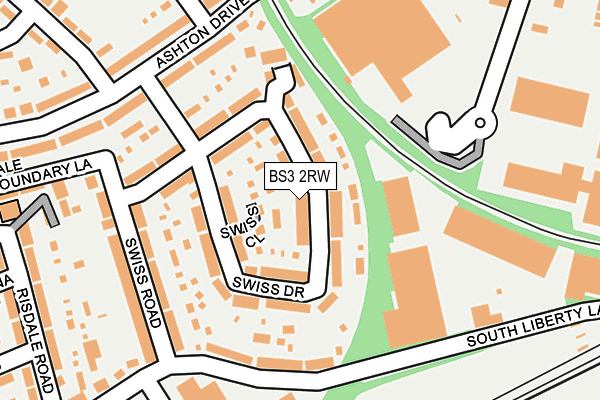 BS3 2RW map - OS OpenMap – Local (Ordnance Survey)