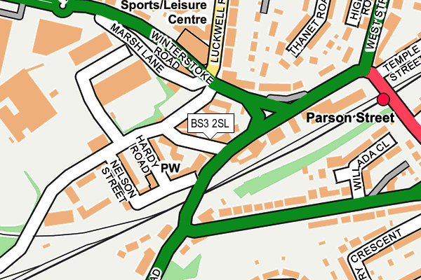 BS3 2SL map - OS OpenMap – Local (Ordnance Survey)