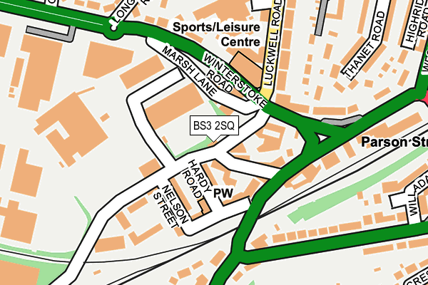 BS3 2SQ map - OS OpenMap – Local (Ordnance Survey)