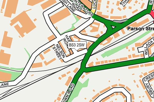 BS3 2SW map - OS OpenMap – Local (Ordnance Survey)