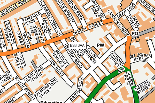 BS3 3AA map - OS OpenMap – Local (Ordnance Survey)