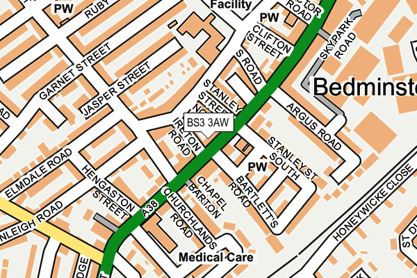BS3 3AW map - OS OpenMap – Local (Ordnance Survey)