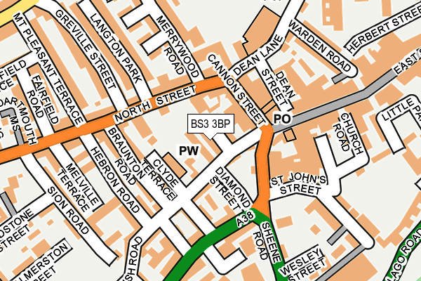 BS3 3BP map - OS OpenMap – Local (Ordnance Survey)