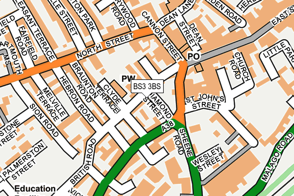 BS3 3BS map - OS OpenMap – Local (Ordnance Survey)