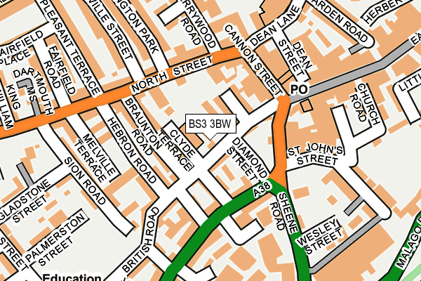 BS3 3BW map - OS OpenMap – Local (Ordnance Survey)