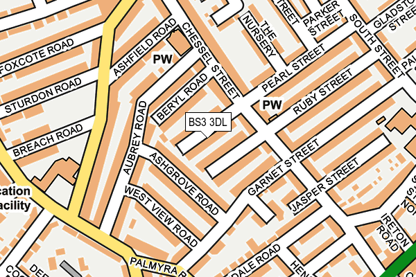 BS3 3DL map - OS OpenMap – Local (Ordnance Survey)