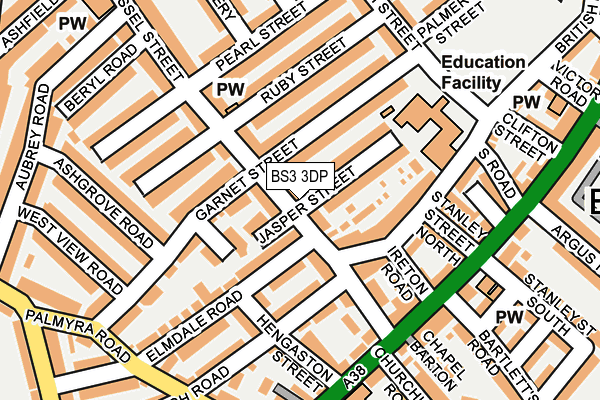 BS3 3DP map - OS OpenMap – Local (Ordnance Survey)