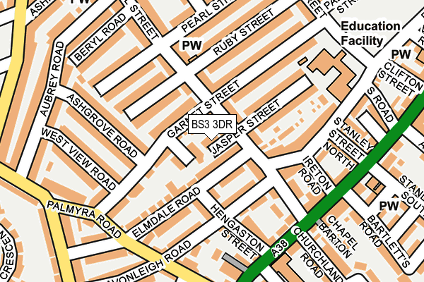 BS3 3DR map - OS OpenMap – Local (Ordnance Survey)