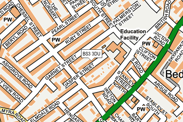 BS3 3DU map - OS OpenMap – Local (Ordnance Survey)