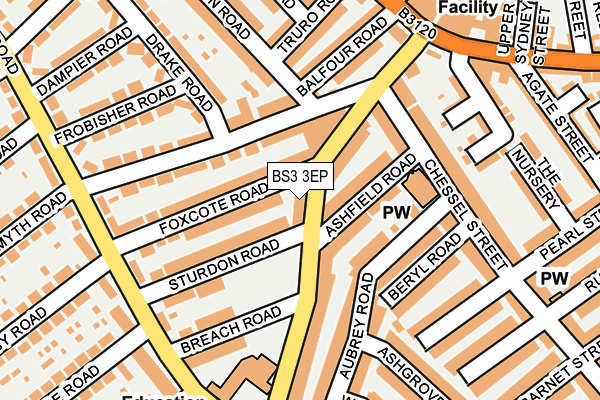 BS3 3EP map - OS OpenMap – Local (Ordnance Survey)