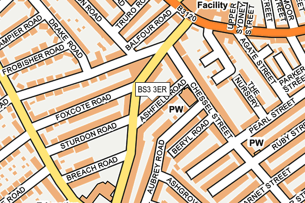 BS3 3ER map - OS OpenMap – Local (Ordnance Survey)