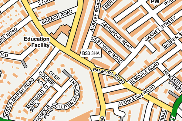 BS3 3HA map - OS OpenMap – Local (Ordnance Survey)