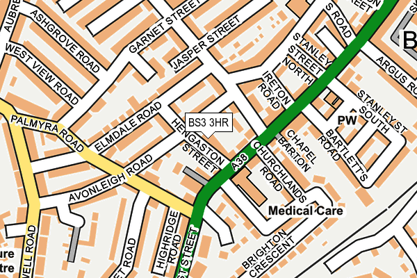 BS3 3HR map - OS OpenMap – Local (Ordnance Survey)